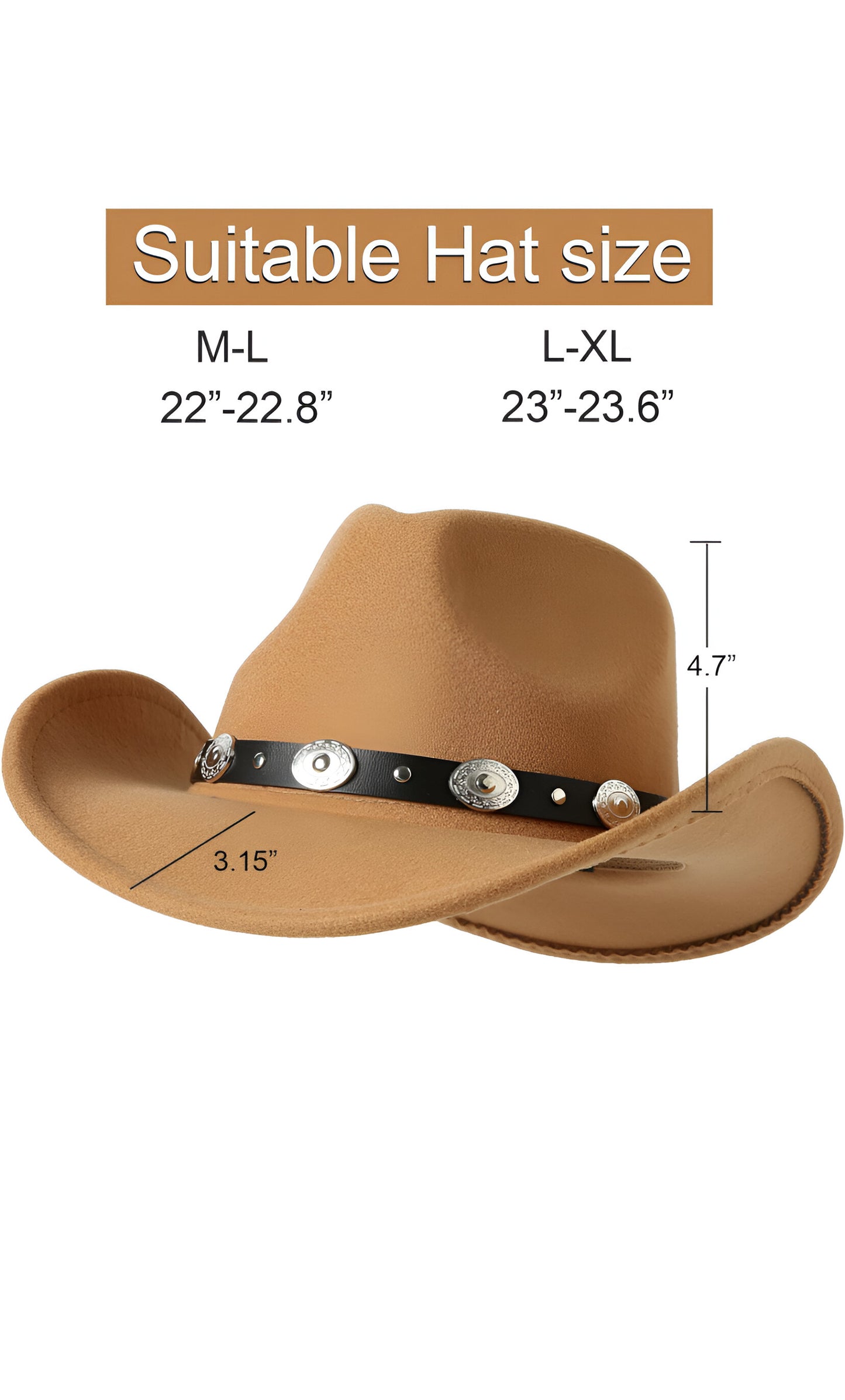 Women Felt Wide Brim Western Hat