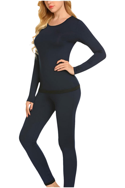 Thermal Underwear Sets Long Johns Base Layer Lightweight Thermals 2 Pieces Set-Navy